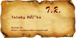 Teleky Réka névjegykártya